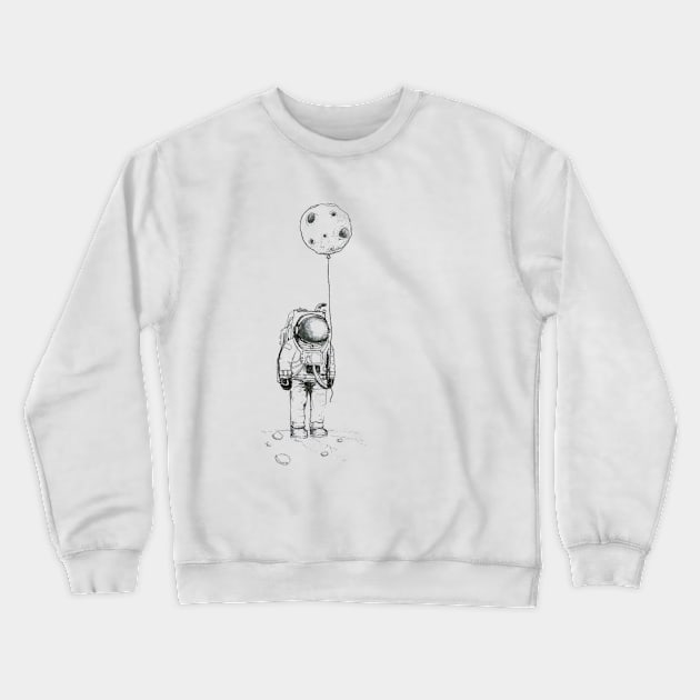 Astronaut and A Balloon Crewneck Sweatshirt by Honu Art Studio